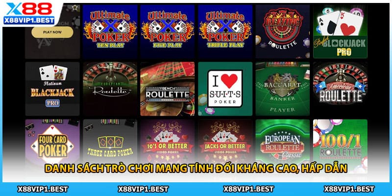 Danh sách trò chơi mang tính đối kháng cao, hấp dẫn