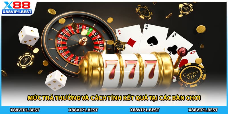 Mức trả thưởng và cách tính kết quả tại các bàn chơi